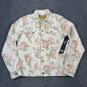 Pprs Floral Tapestry Jacket Mens Size Small Cream Pink Button‎ Front NWT $298